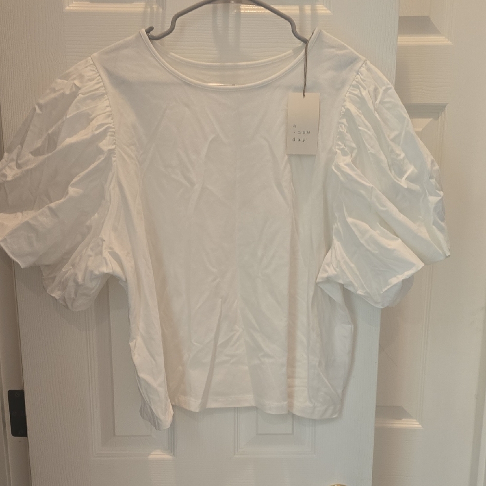 A New Day Women's Cream Puff Sleeve Blouse